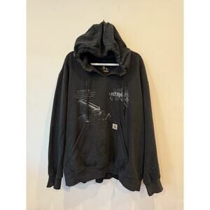 Vintage Carhartt x 1-OFF Recycled “Last One Left” Hoodie Black Distressed 2XL